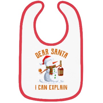 Discover Snowman Dear Santa I can Explain Funny Snow Bibs