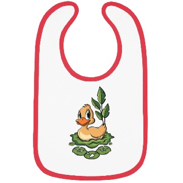 Discover cute duck swimming in a swamp Bibs