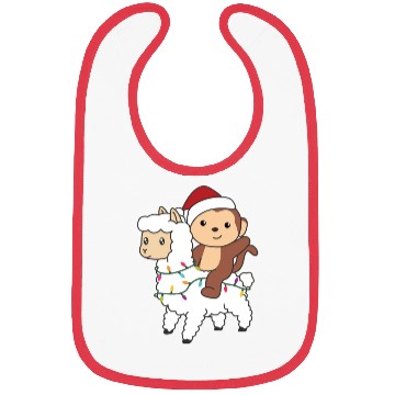 Discover Monkey Lama Christmas Snow Winter Animals Bibs
