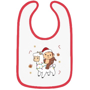 Discover Monkey Lama Christmas Snow Winter Animals Bibs