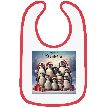 Discover Christmas funny penguins Bibs
