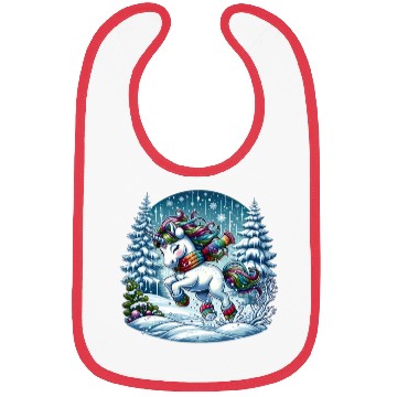 Discover Unicorn in a Winter Wonderland Bibs