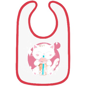 Discover Kawaii Bubble Tea Cat Boba Milk Bibs