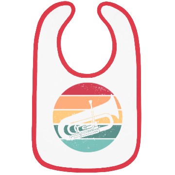 Discover Tuba Retro Sunset Jazz Tuba Player School Band Bibs