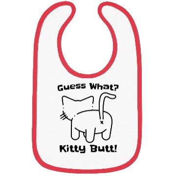 Discover Guess What Kitty Butt Cat Owner Cat Lover Cute Cat Bibs