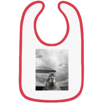 Discover Funny Graphic Capybara Selfie with UFOs Weird Bibs
