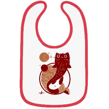 Discover Cat Fish - catfish - fish cat vector 3 colors Bibs