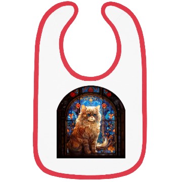 Discover Persian cat in stained glass Bibs