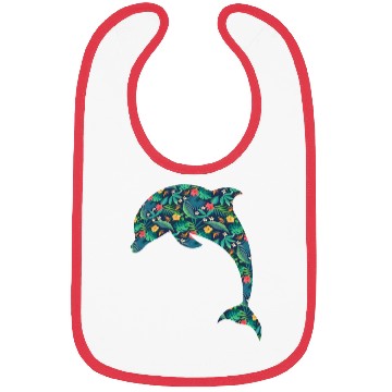 Discover Dolphin Tropical Flower Floral Bibs