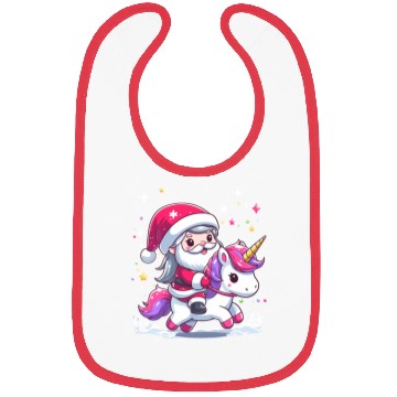 Discover Santa Claus and Unicorn Bibs