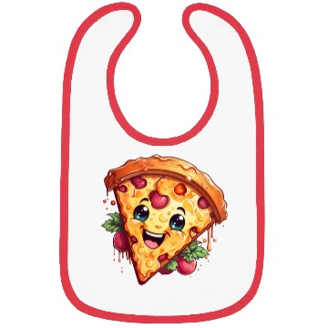 Discover A charming kawaii style pizza slice Bibs