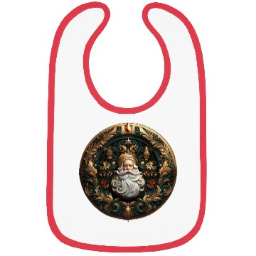 Discover 3D christmas sticker circle symmetrical Bibs