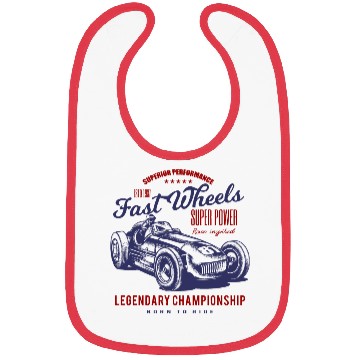 Discover Race Car Vintage Bibs