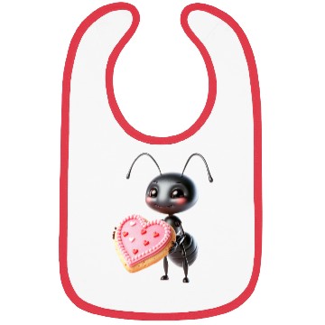 Discover Ant With Heart Cookie Valentine's Day Greeting Bibs