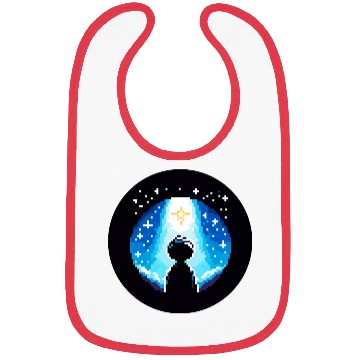 Discover Digital Night Sky - 8-Bit Childhood Dreams Bibs