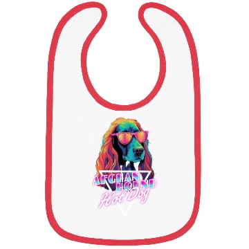 Discover Retro Wave Afghan Hound Hot Dog Bibs