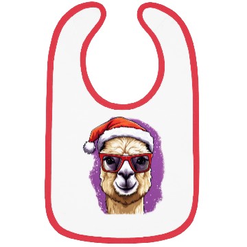 Discover Christmas Llama with Glasses Bibs
