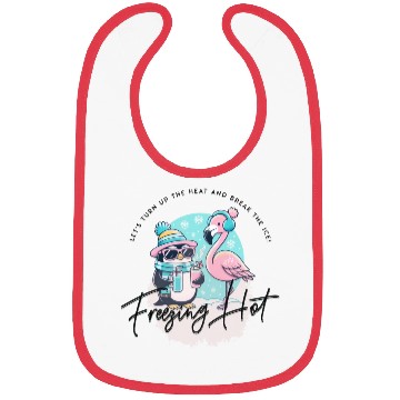 Discover Flamingo & Penguin Freezing Hot Christmas Fun Bibs