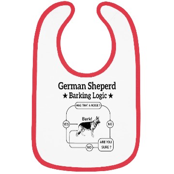 Discover German Shepherd Barking Logic Funny Dog Lover Bibs