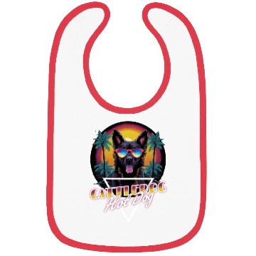 Discover Retro Wave Cattledog Hot Dog Bibs