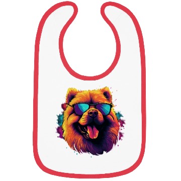 Discover Retro Wave Chow Chow Dog Bibs