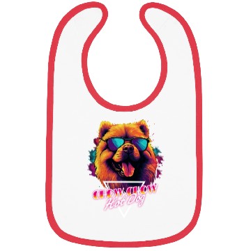 Discover Retro Wave Chow Chow Hot Dog Bibs
