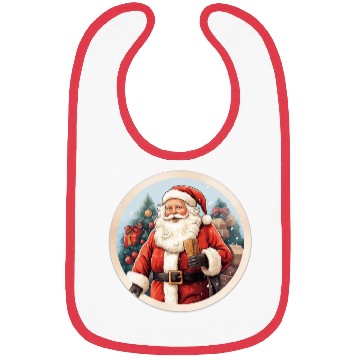 Discover 3D christmassticker circle Santa Claus Bibs