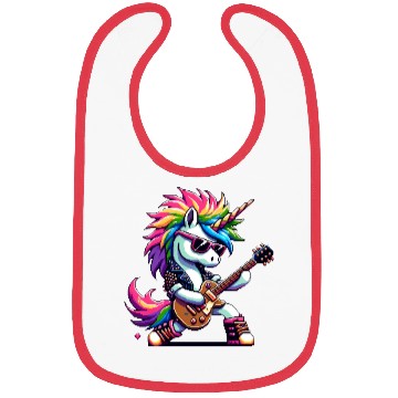 Discover Pixel Punk Rock Unicorn Bibs
