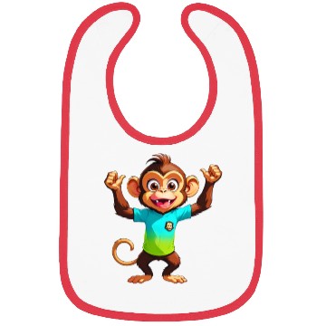 Discover A Cartoonish Monkey in a Playful Pose Bibs