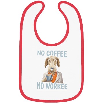Discover Coffee Irish Wolfhound Dog No Coffee No Workee Bibs