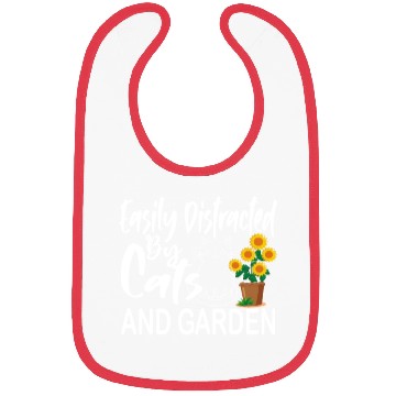 Discover Easily Distracted by Cats and Garden funny garden Bibs
