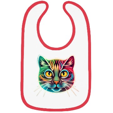 Discover cat face neon design Bibs