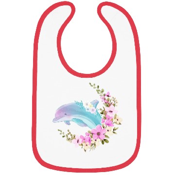 Discover Dolphin Flower Floral Bibs