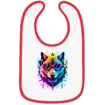 Discover Wolf Neon Splash Bibs