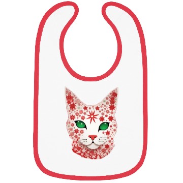 Discover Christmas snowflake cat Bibs