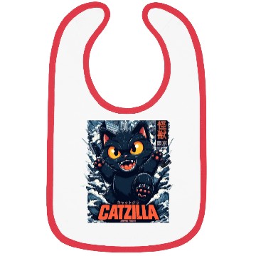 Discover Kaiju Catzilla in Japan Tokyo Bibs