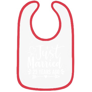 Discover Just Married 25 Years Ago 25Th Wedding Anniversary Bibs