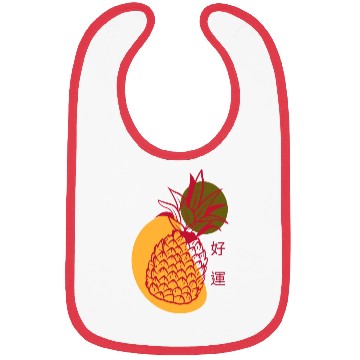 Discover Chinese New Year Lucky Red Pineapple Bibs