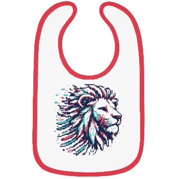 Discover Retro Pixel Art Lion Head Design Bibs