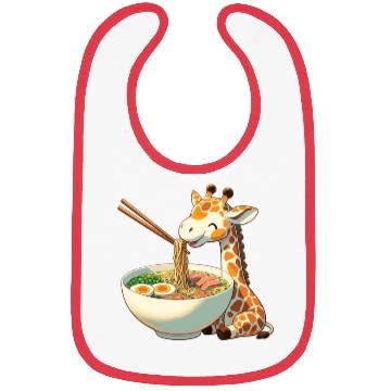 Discover Cute Giraffe Eats Ramen Noodles Giraffe Ramen Bibs