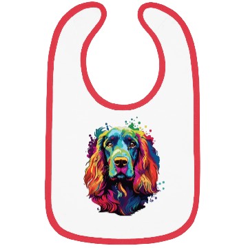 Discover Watercolor Colorful Cocker Spaniel Bibs