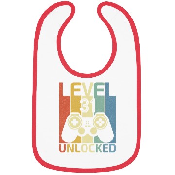 Discover Level 31 Unlocked 1991 Video Game 31th Birthday Bibs