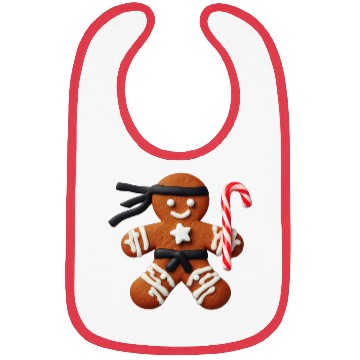 Discover Funny Ninja Gingerbread Man Cookie Candy Cane Bibs