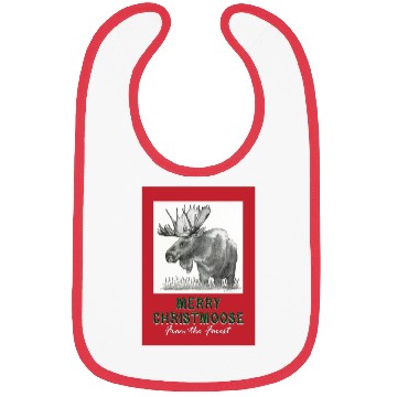 Discover XMAS Card MOOSE Bibs