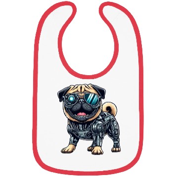 Discover Pug Cyborg - Bionic Robot Dog Bibs
