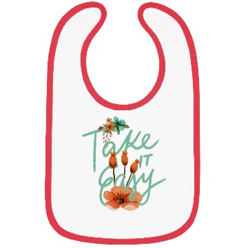 Discover Green Brown Typography Quotes Cute take it easy Bibs