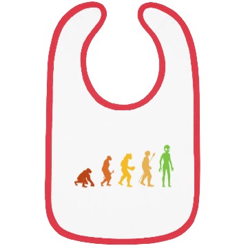 Discover Alien Funny Human Evolution Growth Theory Retro Bibs