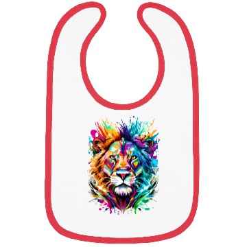Discover Lion Head Colourful - Cute Lion - Zodiac Sign Leo Bibs