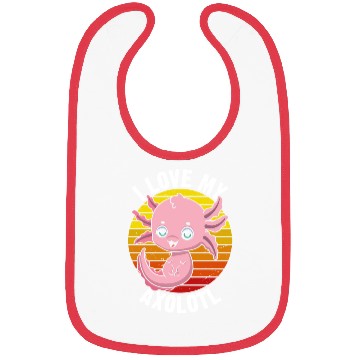 Discover I Love My Axolotl in Retro Bibs