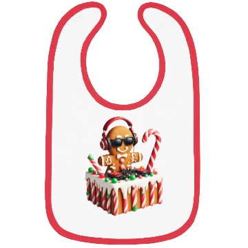 Discover Gingerbread DJ Booth Christmas Holiday Candy Cane Bibs